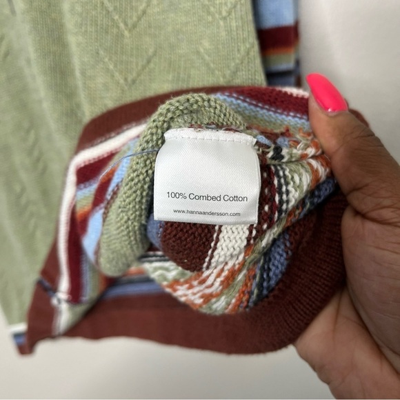 Hanna Andersson Girls Midi Dress‎ 10 Storyteller Fair Isle Patchwork Holiday - Picture 7 of 9